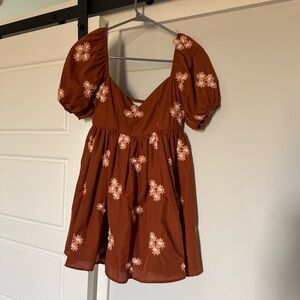Altar'd State Brown Floral Mini Dress